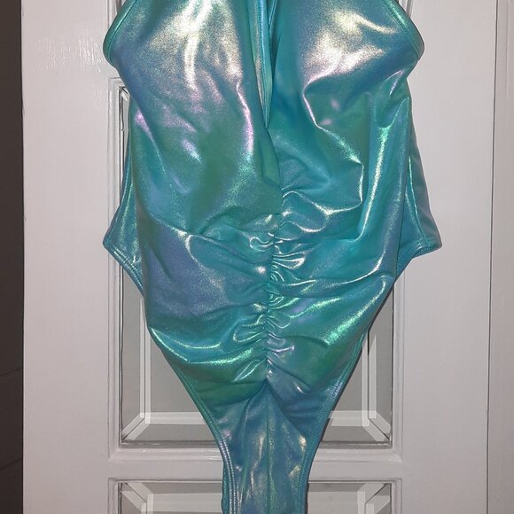 Bozzolo Summer Fever Shimmer Ruched 1 Piece Swimsuit - Blue - Picture 4 of 11